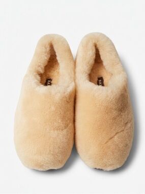 Bally Switzerland Genuine Shearling Slippers Mules Cream NWB 38